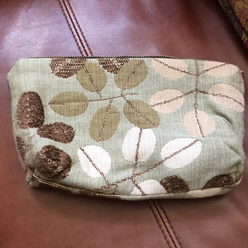 Neutral tapestry clutch or makeup bag. - Picture 2 of 3